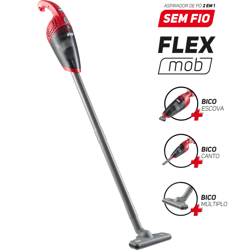 Aspirador de Pó Vertical Sem Fio WAP Flex Mob 2 em 1