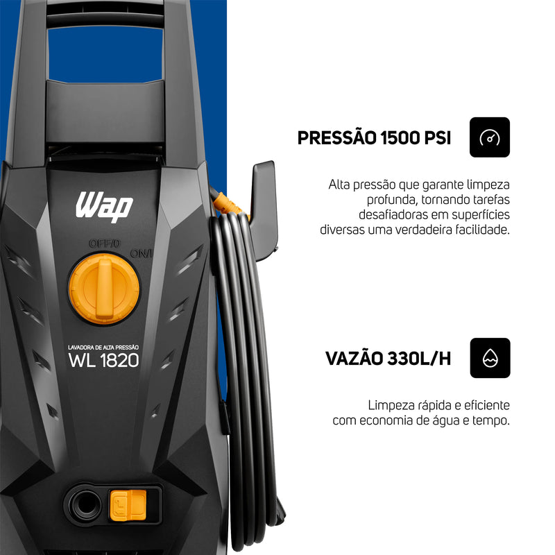 Desobstruidora de Alta Pressão 1400W 1500PSI WAP WL 1820 Black Ultra