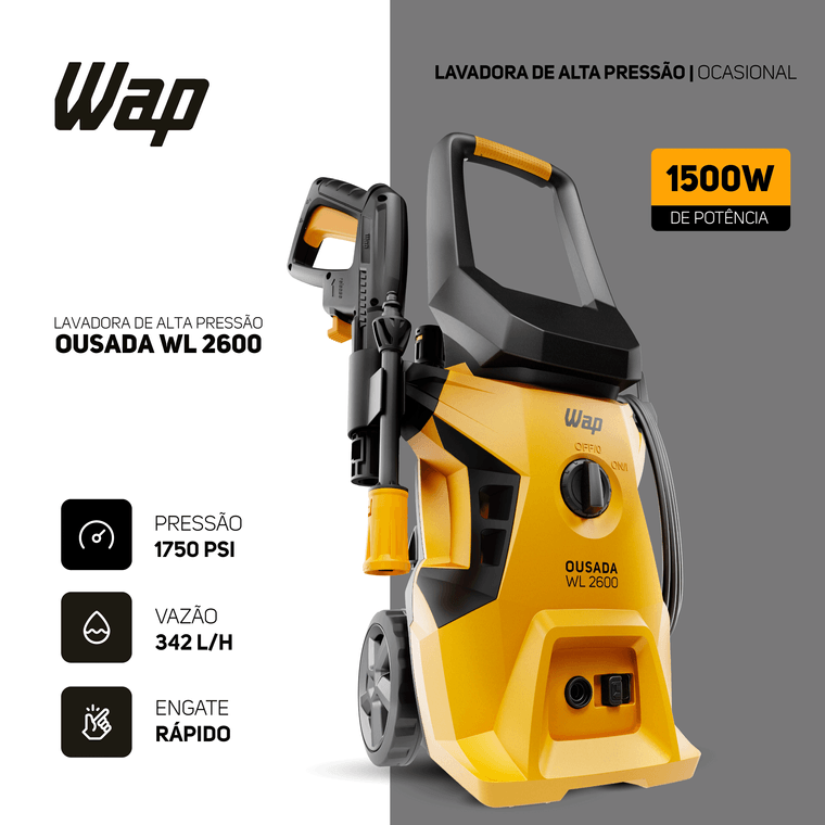 Lavadora de Alta Pressão 1500W 1750PSI WAP Ousada WL 2600